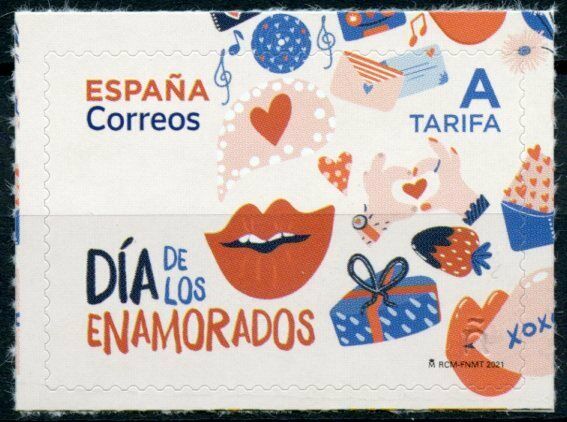 Spain Greetings Stamps 2021 MNH Valentine's Day Cultures & Traditions 1v S/A Set
