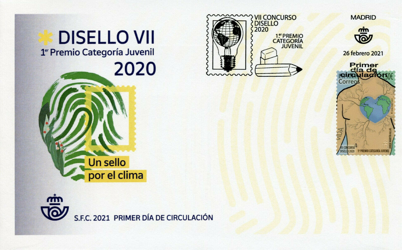 Spain Philately Stamps 2021 FDC Disello Stamp Design Youth 1v S/A Set