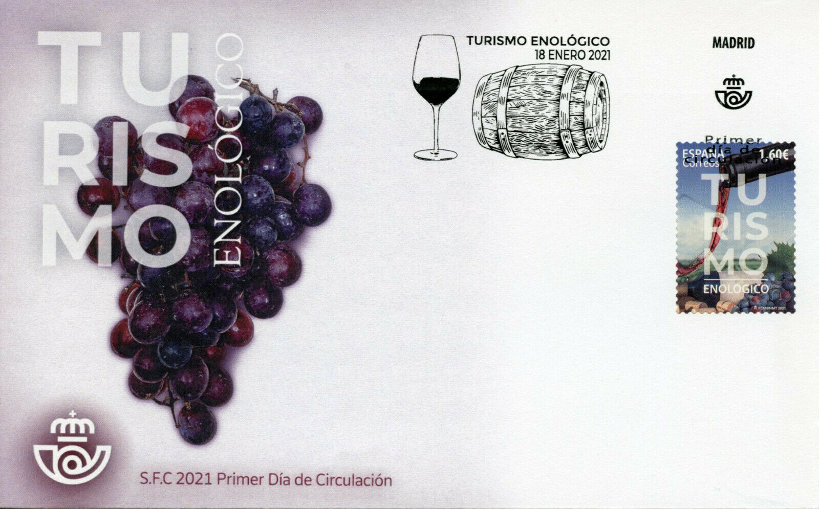 Spain Tourism Stamps 2021 FDC Winemakers Viticulture Cultures 1v S/A Set