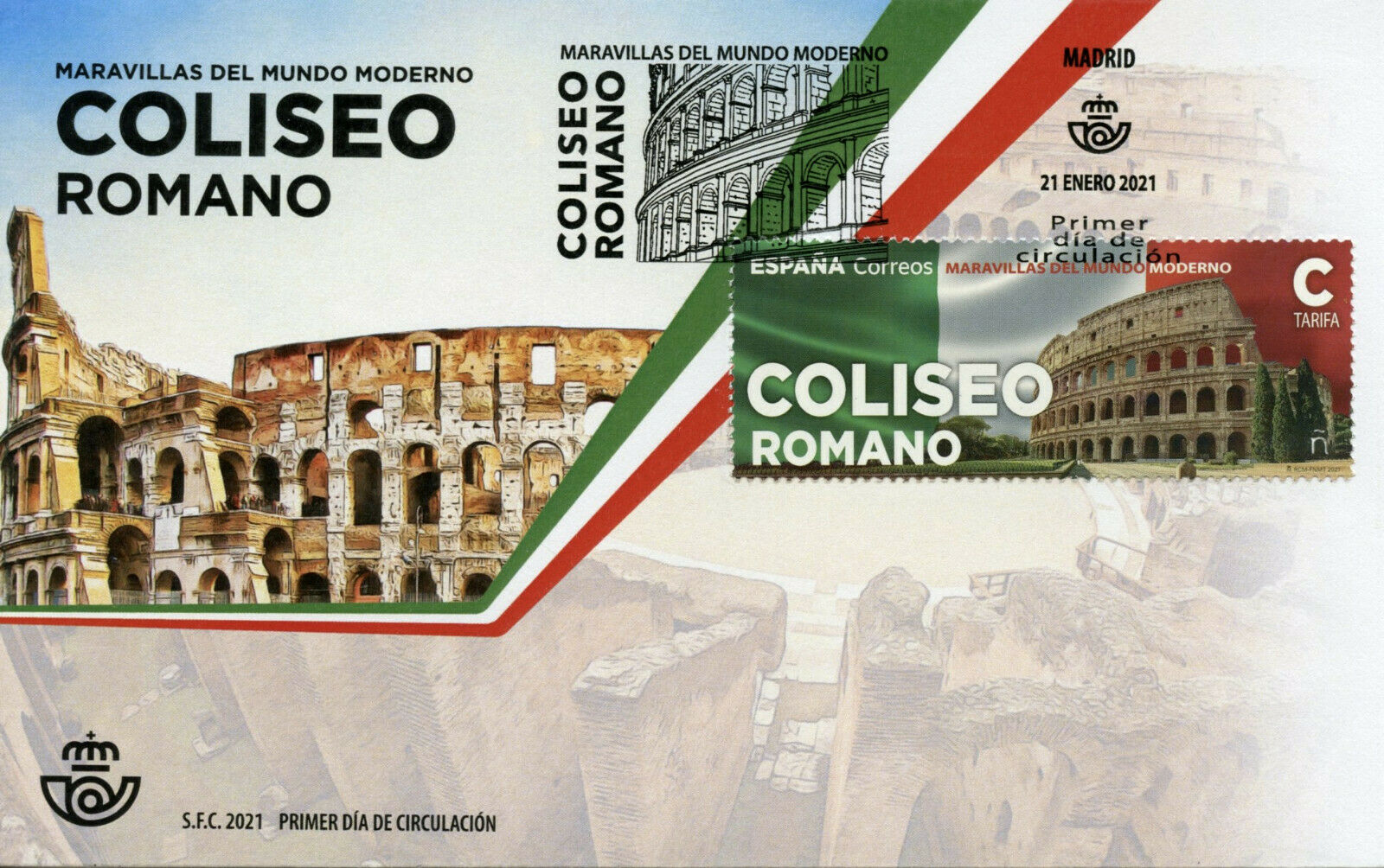 Spain Architecture Stamps 2021 FDC Roman Colosseum Famous Landmarks 1v Set