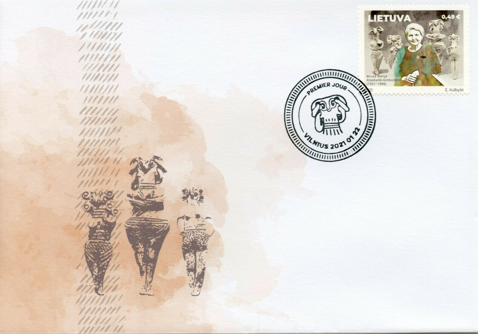 Lithuania People Stamps 2021 FDC Marija Alseikaite Gimbutas Archaeology 1v Set