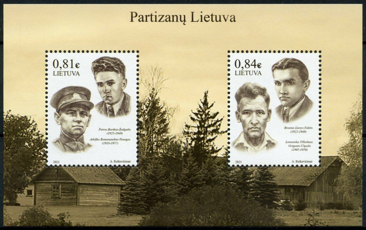 Lithuania Stamps 2021 MNH Lithuanian Partisans Anti-Soviet Resistance 2v M/S