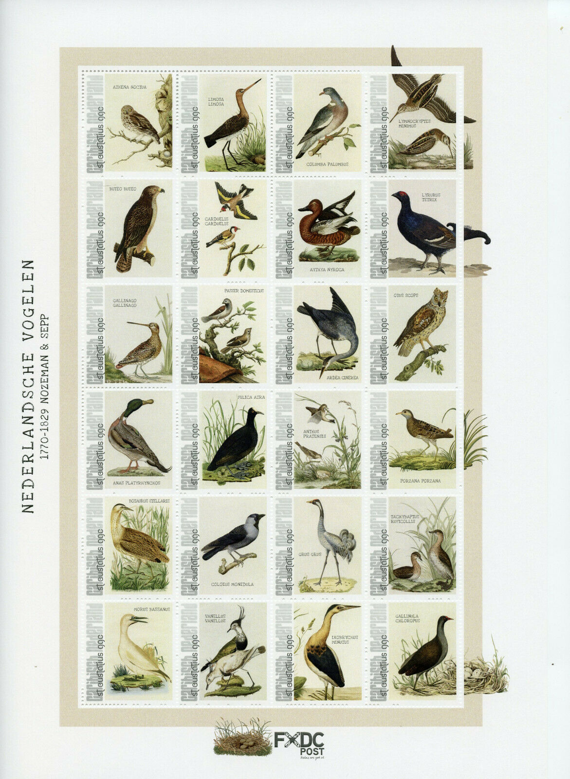 St Eustatius Caribbean Netherlands Stamps 2021 MNH Dutch Birds Nozeman 24v M/S