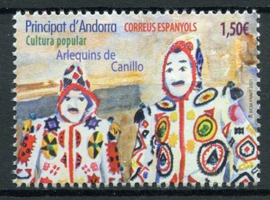 Spanish Andorra Cultures Stamps 2021 MNH Harlequins of Canillo Carnival 1v Set