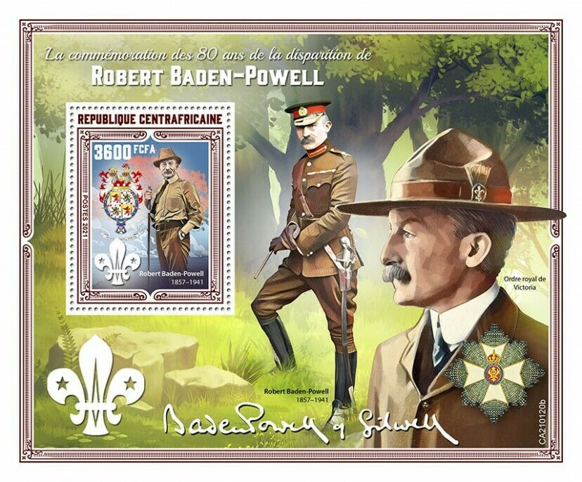 Central African Rep 2021 MNH Scouting Stamps Robert Baden-Powell Scouts 1v S/S