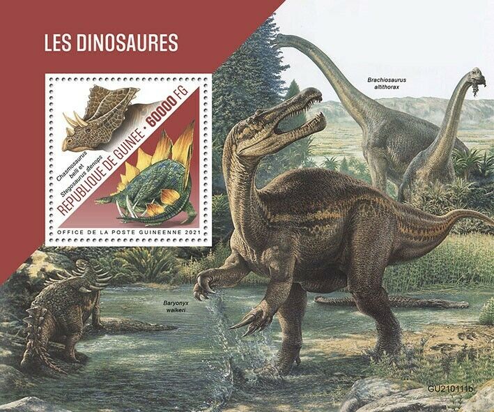 Guinea Dinosaurs Stamps 2021 MNH Prehistoric Animals Stegosaurus 1v S/S