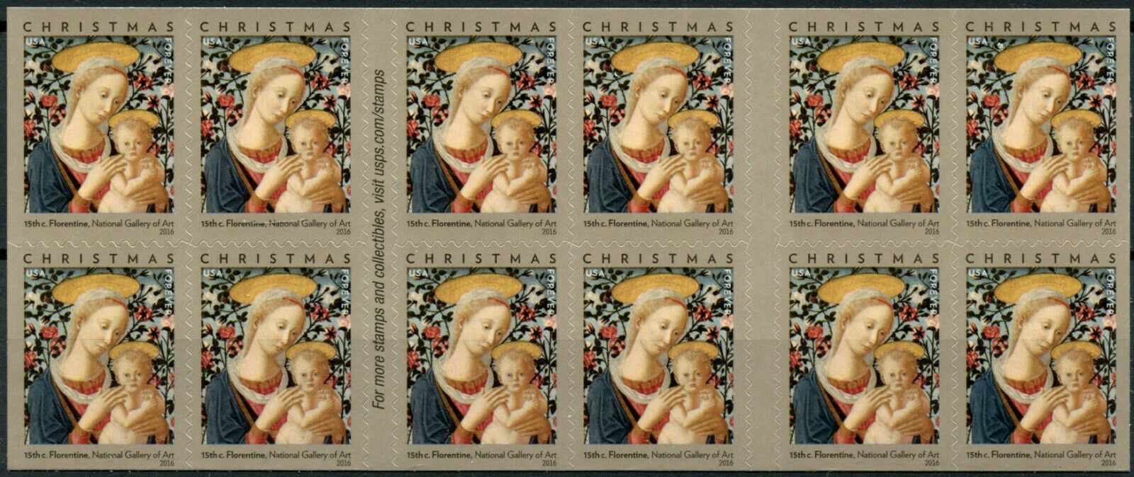 USA Christmas Stamps 2020 MNH Florentine Madonna & Child 20v S/A Booklet