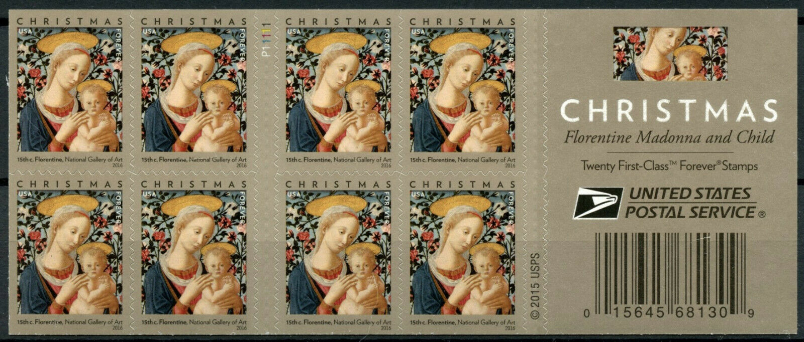 USA Christmas Stamps 2020 MNH Florentine Madonna & Child 20v S/A Booklet