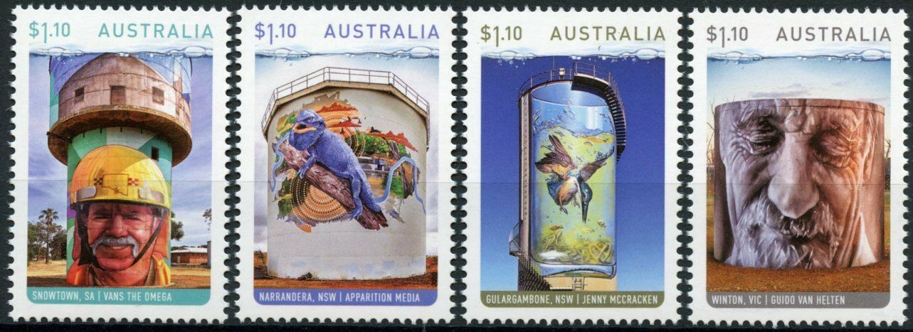 Australia Street Art Stamps 2020 MNH Water Tower Art 4v Set