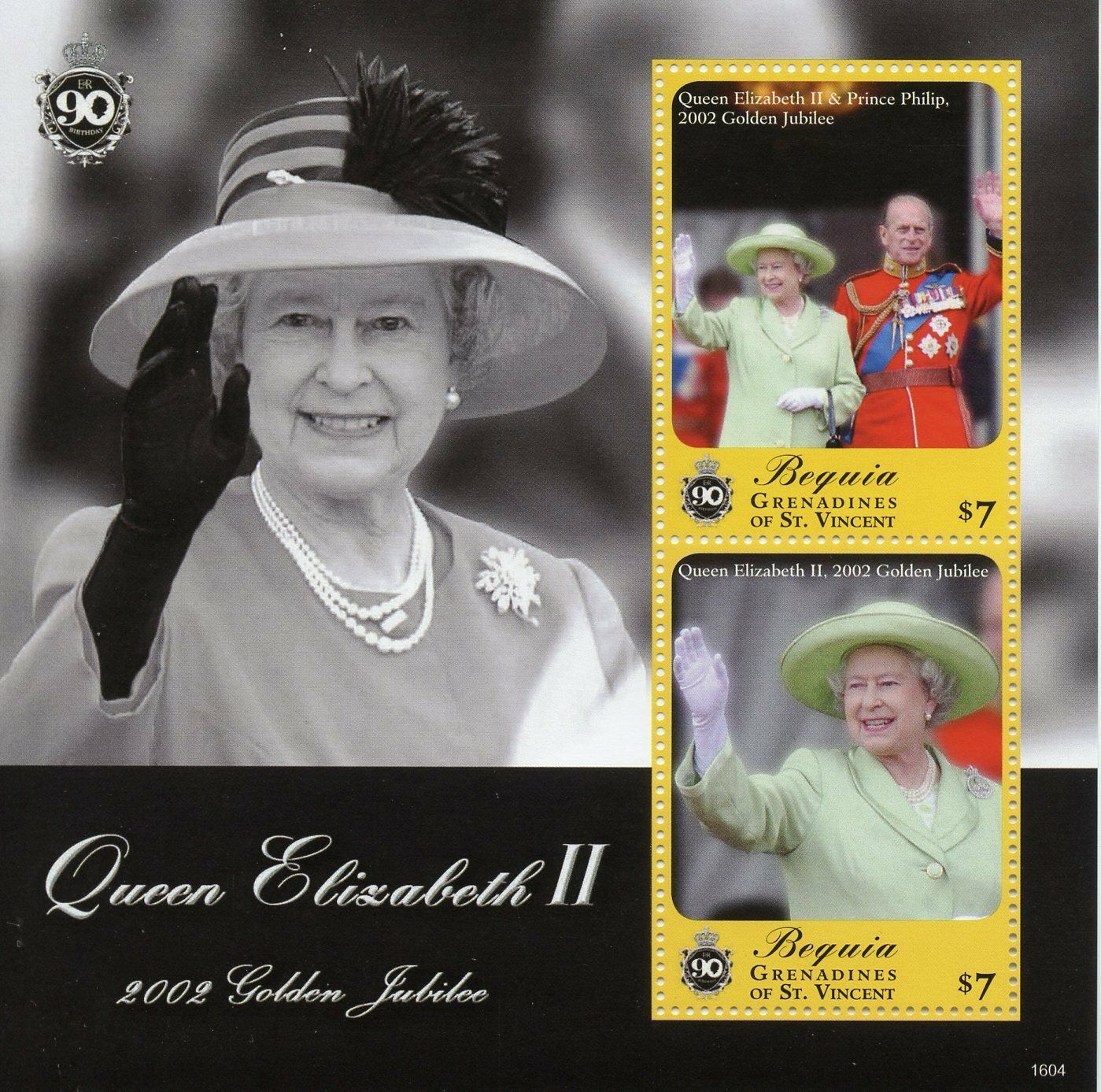 Bequia Gren St Vincent 2016 MNH Royalty Stamps Queen Elizabeth II 90th 2v S/S II