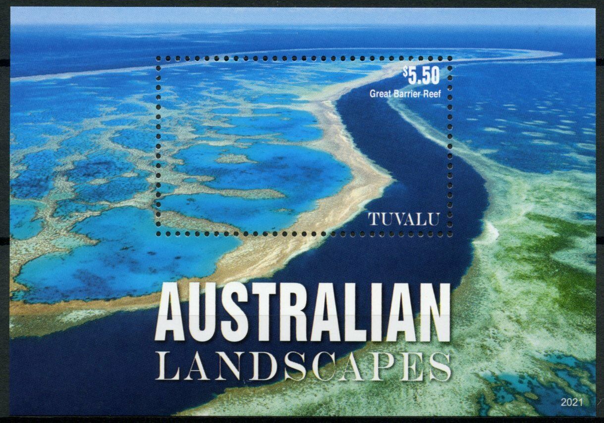 Tuvalu Australian Landscapes Stamps 2020 MNH Great Barrier Reef Tourism 1v S/S