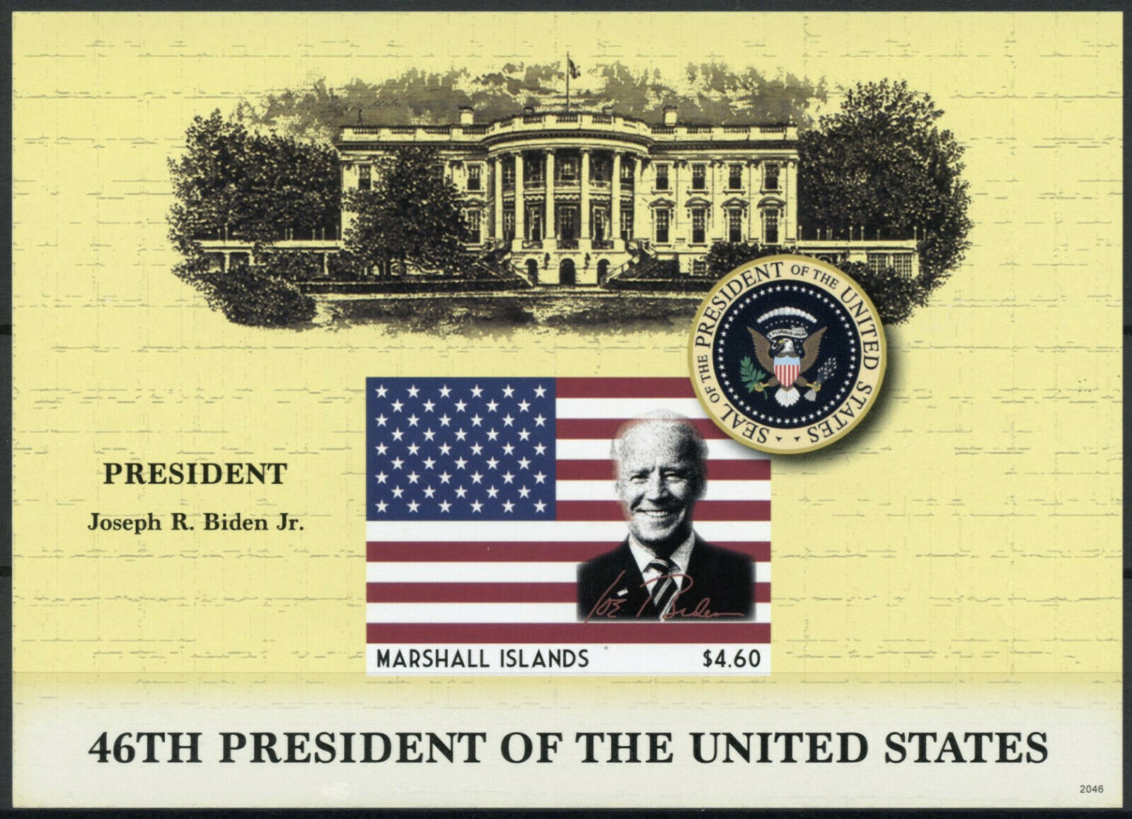 Marshall Islands Joe Biden Stamps 2020 MNH 46th US Presidents People 1v IMPF S/S