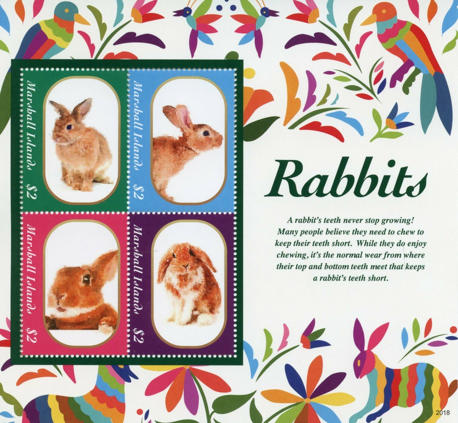 Marshall Islands Domestic Animals 2020 MNH Rabbits Rabbit 4v M/S