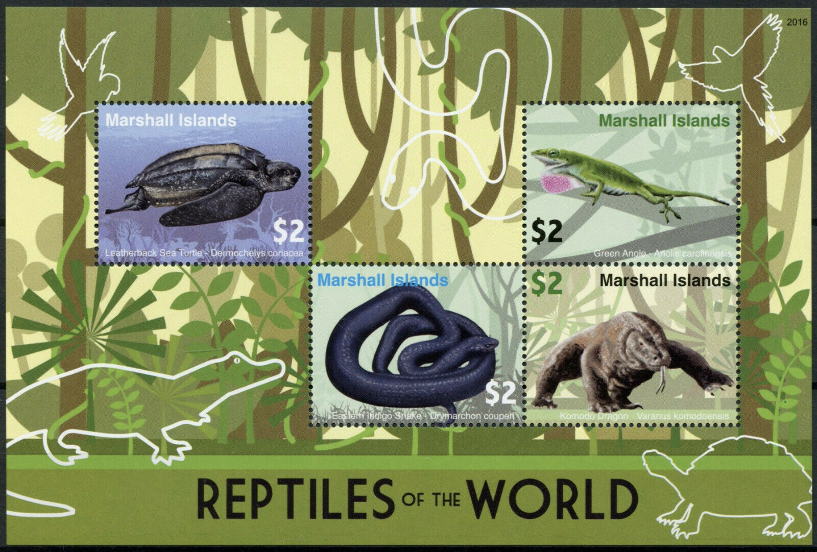 Marshall Islands Reptiles Stamps 2020 MNH Sea Turtles Snakes Lizards 4v M/S