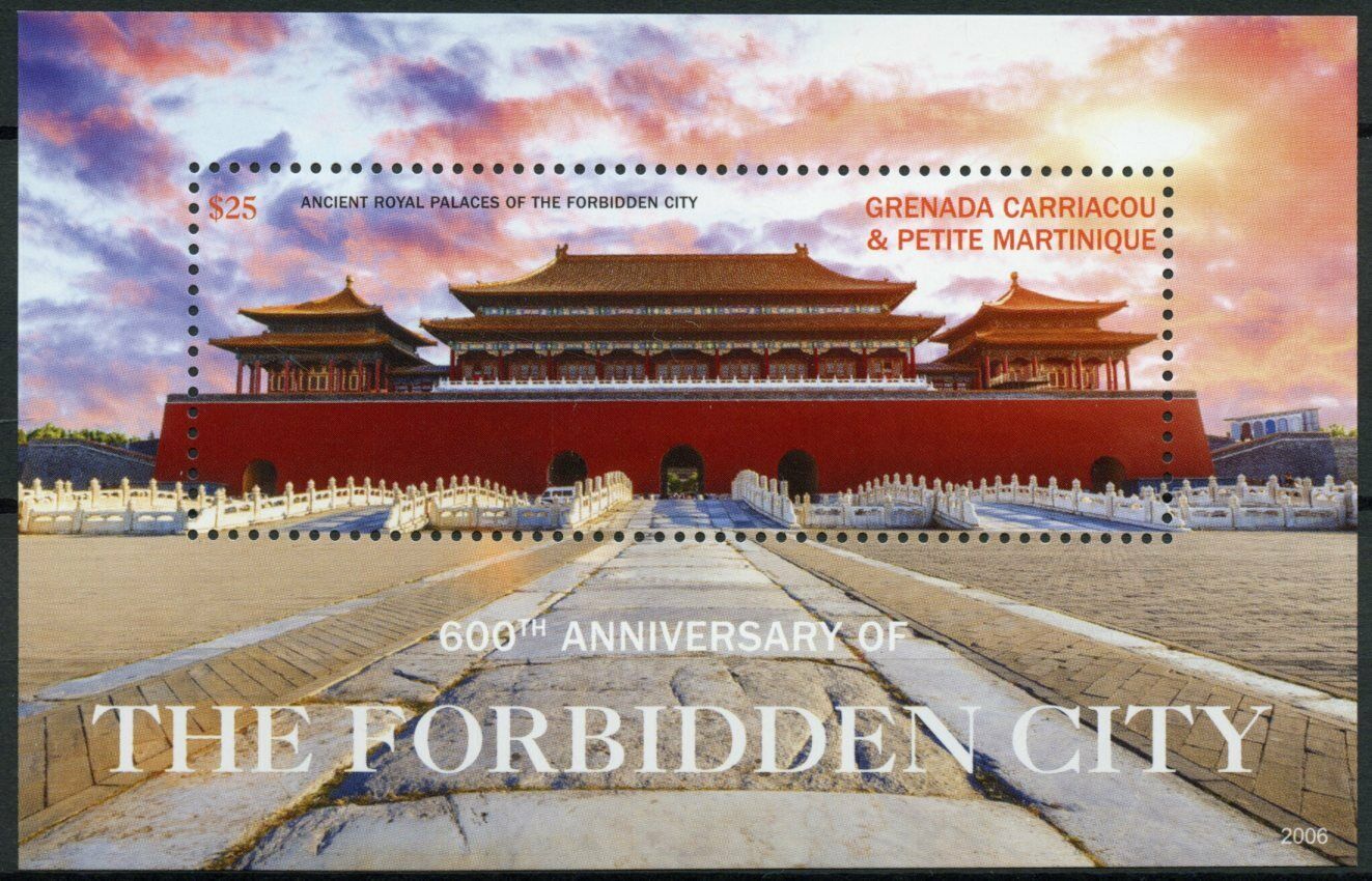 Grenadines Grenada Architecture Stamps 2020 MNH Forbidden City Art 1v S/S