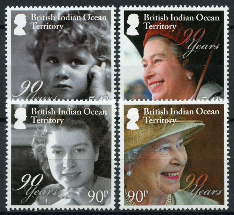 BIOT 2016 MNH Royalty Stamps Queen Elizabeth II 90th Birthday Anniv 4v Set