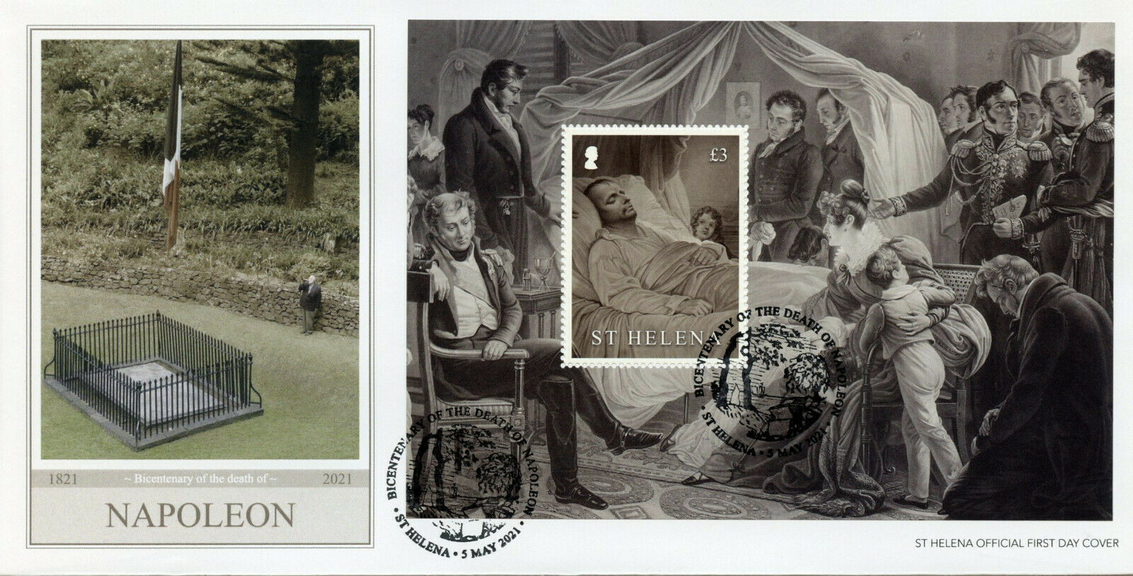 St Helena 2021 FDC People Stamps Death of Napoleon Bonaparte Exile 1v M/S