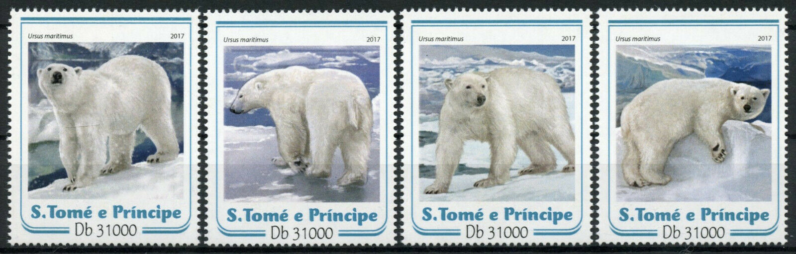 Sao Tome & Principe Wild Animals Stamps 2017 MNH Polar Bears Bear Fauna 4v Set