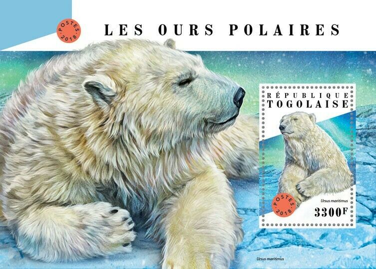 Togo 2018 MNH Wild Animals Stamps Polar Bears Bear Mammals Fauna 1v S/S
