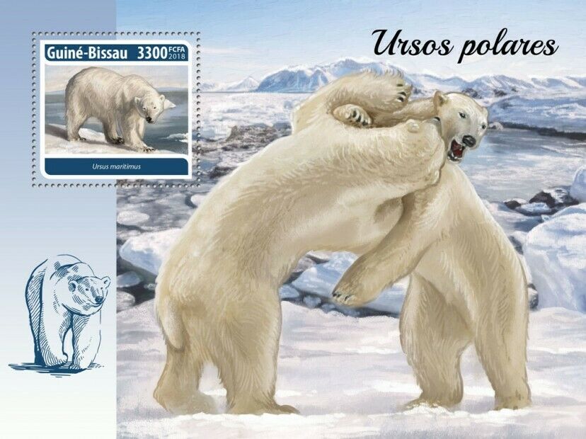 Guinea-Bissau Wild Animals Stamps 2018 MNH Polar Bears Bear Mammals Fauna 1v S/S
