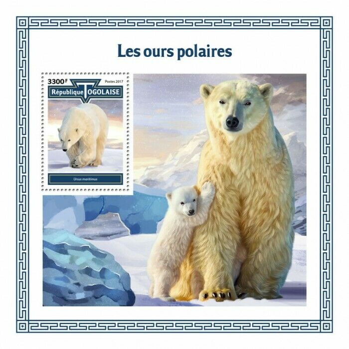 Togo 2017 MNH Wild Animals Stamps Polar Bears Bear Mammals Fauna 1v S/S