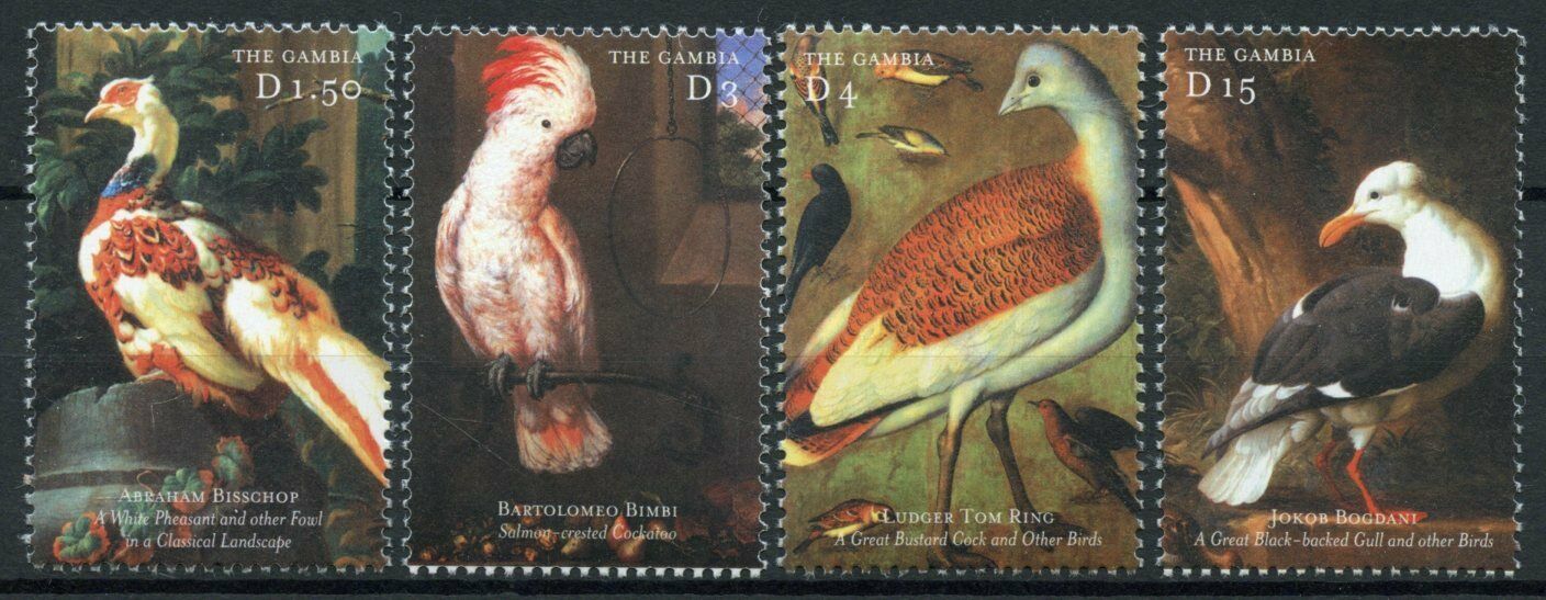 Gambia 2000 MNH Art Stamps Birds Through Eyes of Famous Painters Bogdani 4v Set