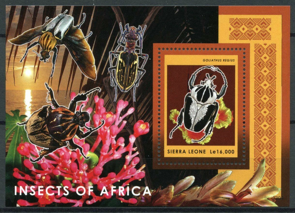 Sierra Leone Beetles Stamps 2013 MNH Insects of Africa Goliath Beetle 1v S/S