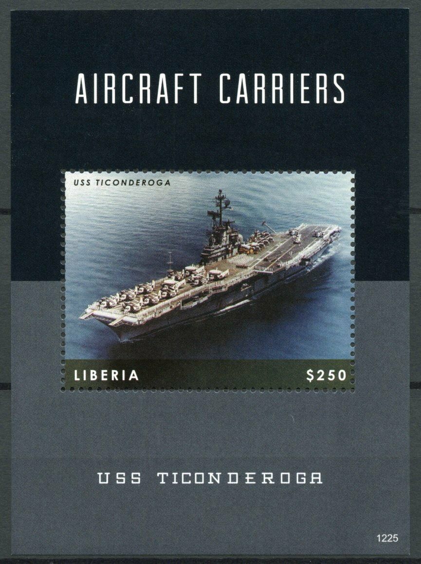 Liberia 2012 MNH Ships Stamps Aircraft Carriers USS Ticonderoga Military 1v S/S