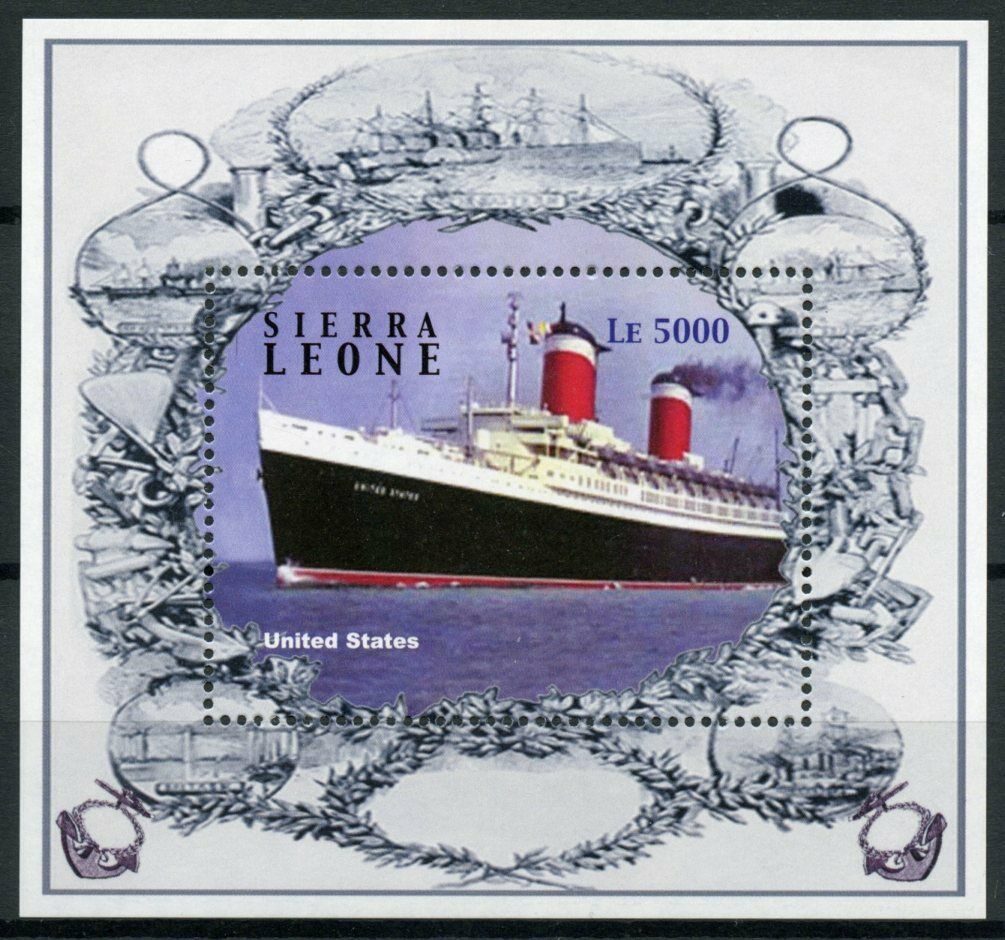 Sierra Leone Ships Stamps 2004 MNH Ocean Liners United States Nautical 1v S/S