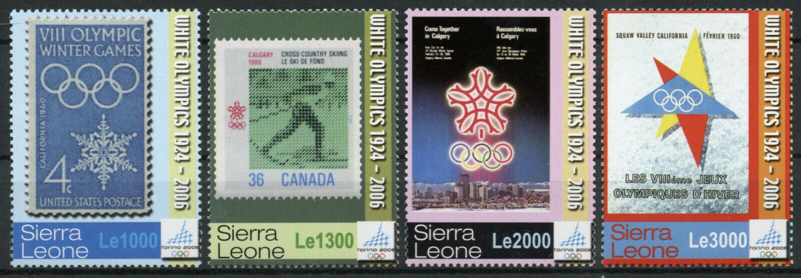 Sierra Leone Winter Olympics Stamps 2006 MNH Torino Stamps-on-Stamps 4v Set