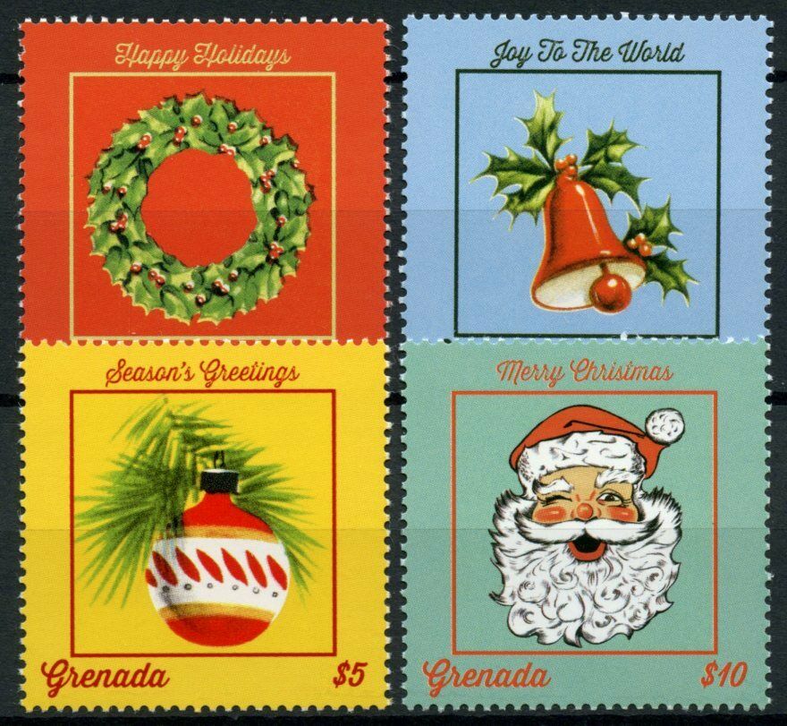 Grenada 2018 MNH Christmas Stamps Decorations Santa Wreaths 4v Set