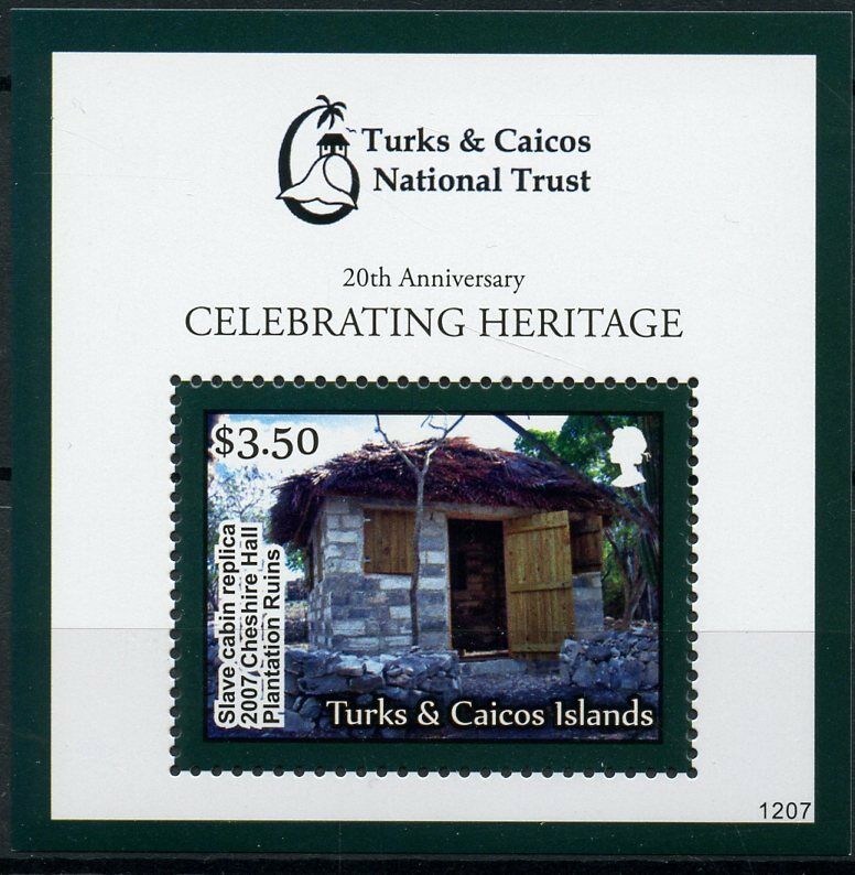 Turks & Caicos Stamps 2012 MNH National Trust 20th Anniv Slave Cabin 1v S/S