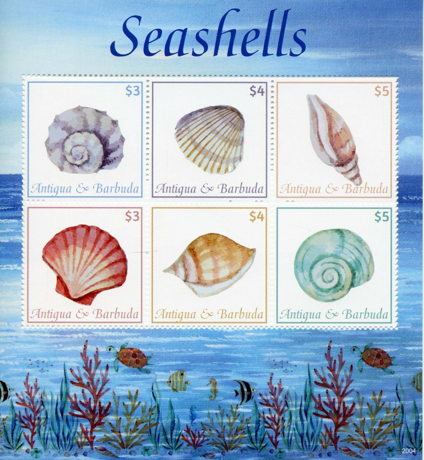 Antigua & Barbuda 2020 MNH Seashells Stamps Sea Shells Marine 6v M/S