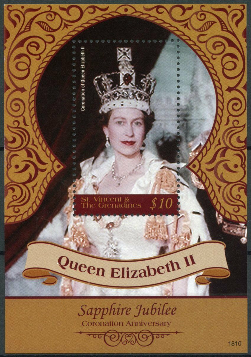 St Vincent & Grenadines 2018 MNH Royalty Stamps Queen Elizabeth II Coronation 1v S/S
