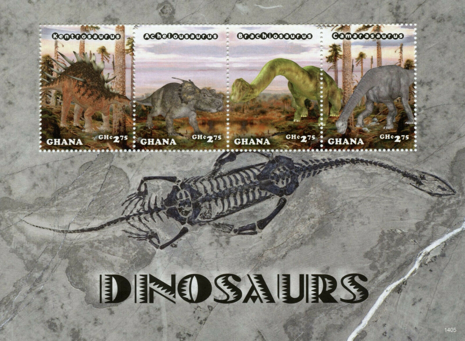 Ghana Dinosaurs Stamps 2014 MNH Brachiosaurus Prehistoric Animals 4v M/S I