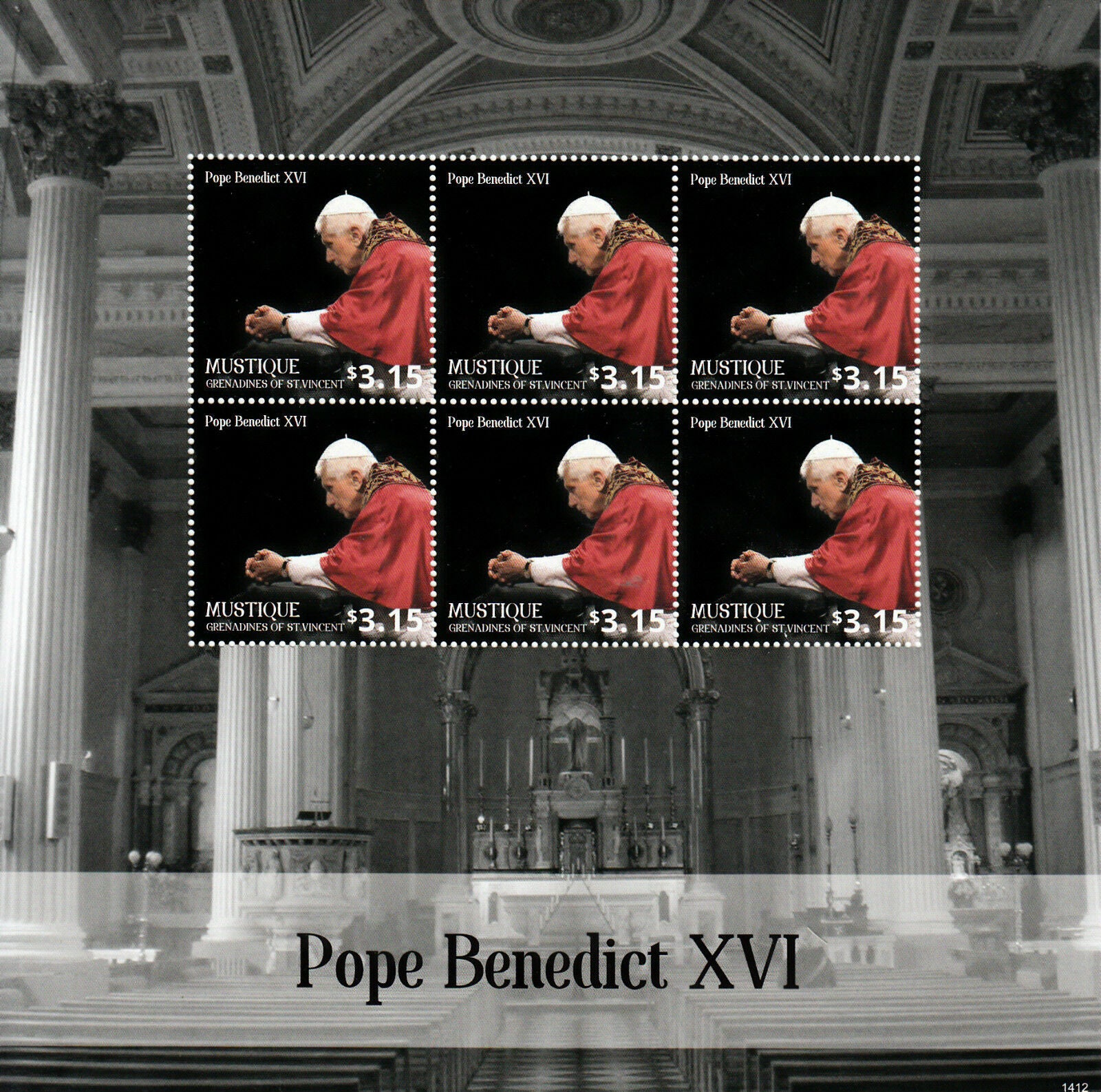Mustique Gren St Vincent Stamps 2014 MNH Pope Benedict XVI Meets Francis 6v M/S