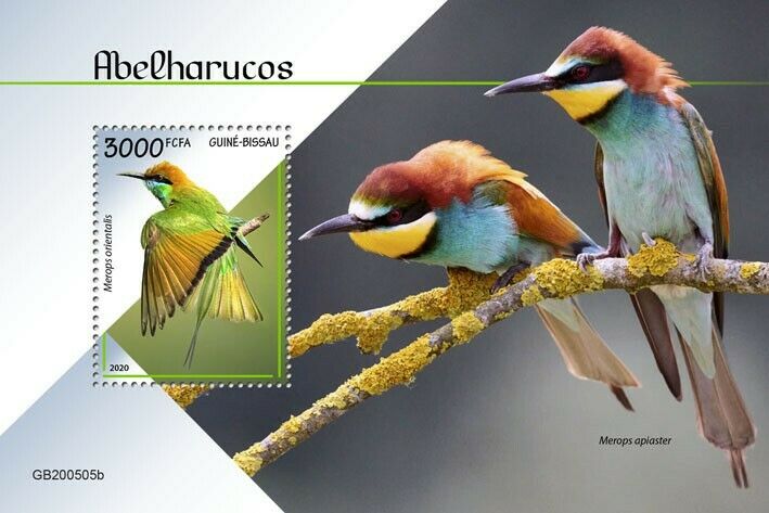 Guinea-Bissau Birds on Stamps 2020 MNH Bee-Eaters Green Bee-Eater 1v S/S