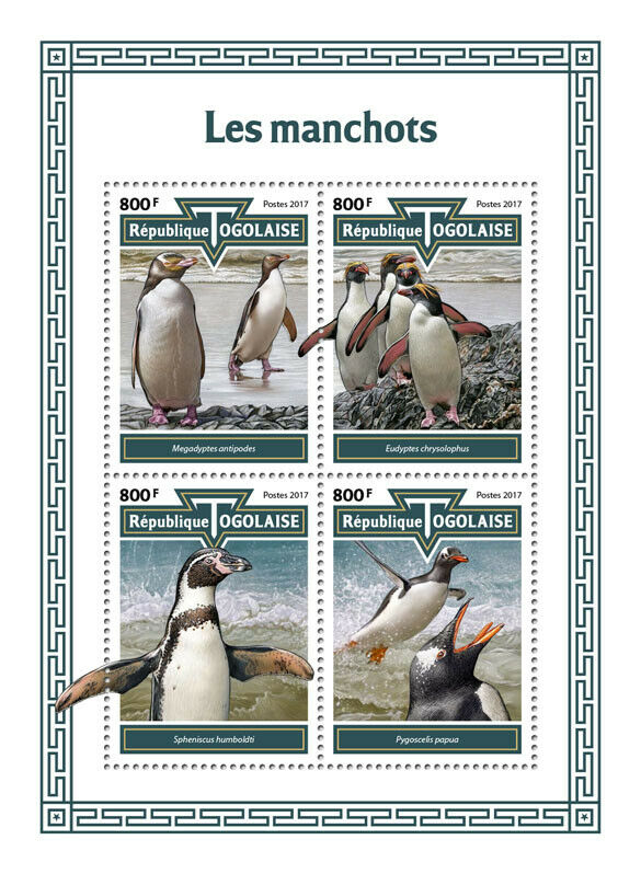 Togo 2017 MNH Birds on Stamps Penguins Macaroni Penguin 4v M/S