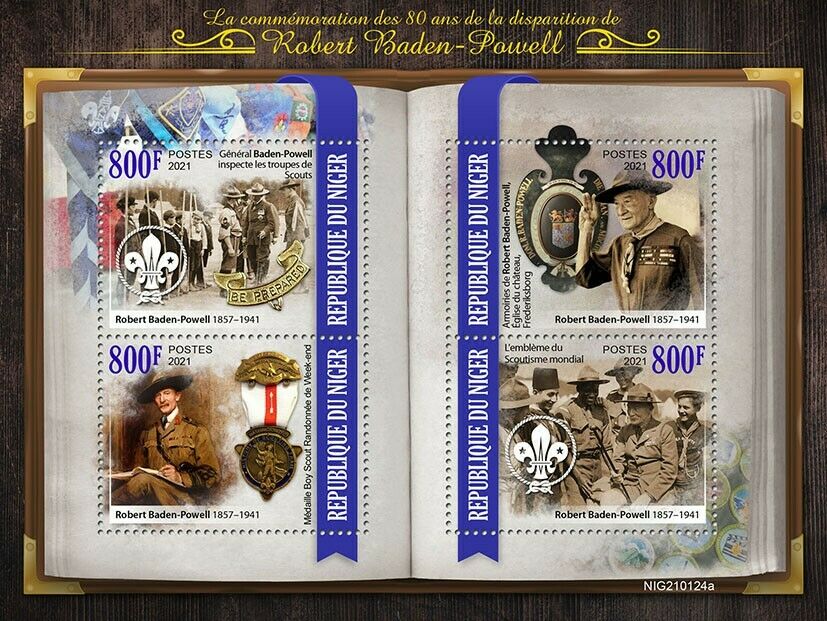 Niger Scouting Stamps 2021 MNH Robert Baden-Powell Boy Scouts People 4v M/S