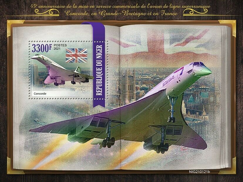 Niger 2021 MNH Aviation Stamps Concorde Commercial Service Big Ben 1v S/S