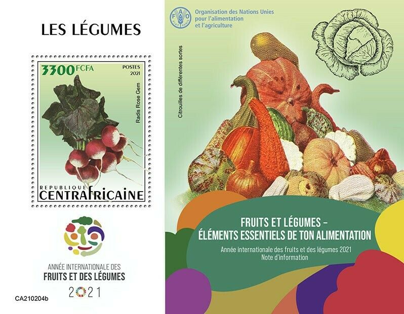 Central African Rep 2021 MNH Nature Stamps Intl Year Fruit & Vegetables 1v S/S