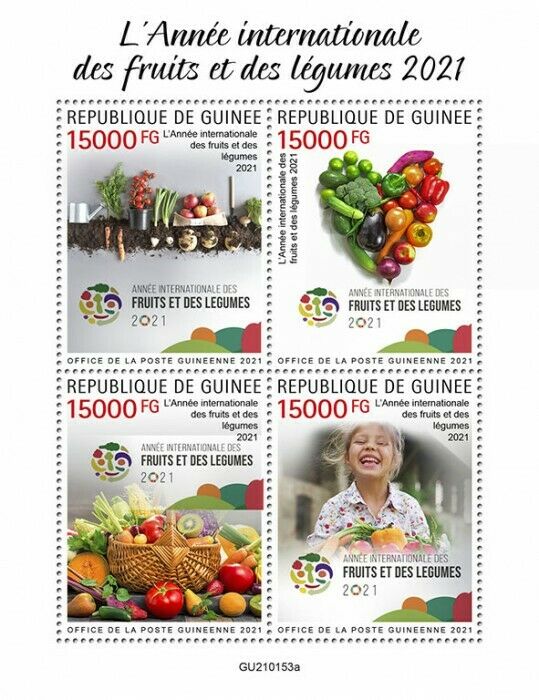 Guinea Stamps 2021 MNH Intl Year of Fruits & Vegetables UN FAO Nature 4v M/S