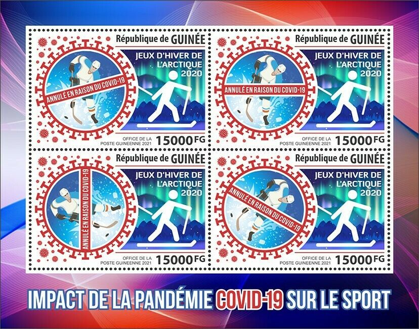 Guinea Medical Stamps 2021 MNH Corona Sports Impact Arctic Winter Games Covid Covid-19 4v M/S