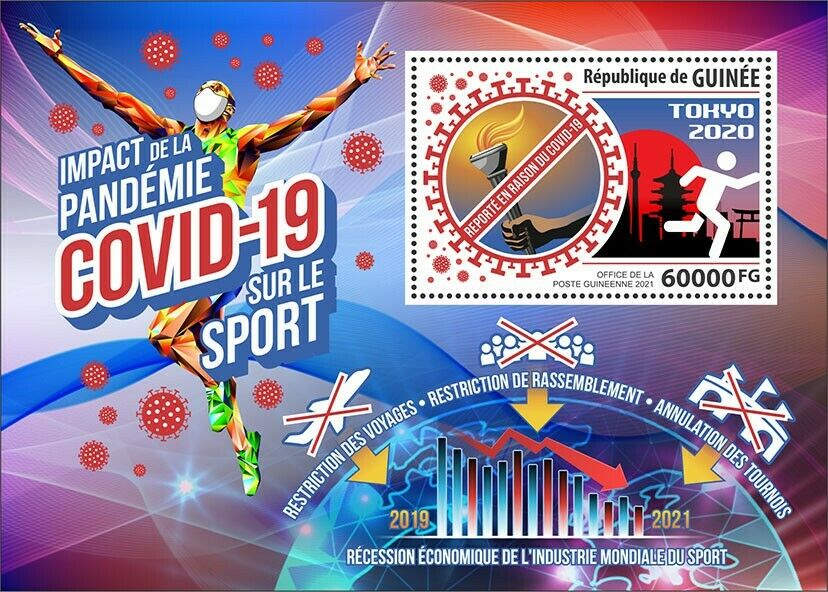 Guinea 2021 MNH Medical Stamps Corona Sports Impact Tokyo 2020 Olympics Covid Covid-19 1v S/S