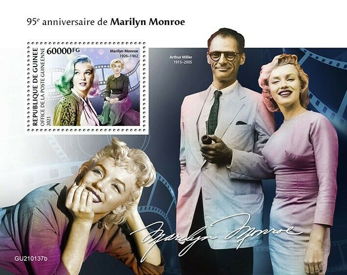Guinea Marilyn Monroe Stamps 2021 MNH Celebrities Actresses Famous People 1v S/S