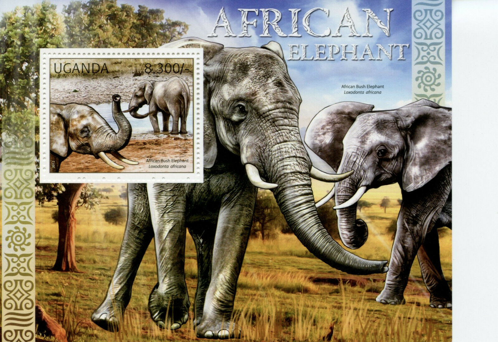 Uganda Wild Animals Stamps 2012 MNH Elephants African Bush Elephant 1v S/S