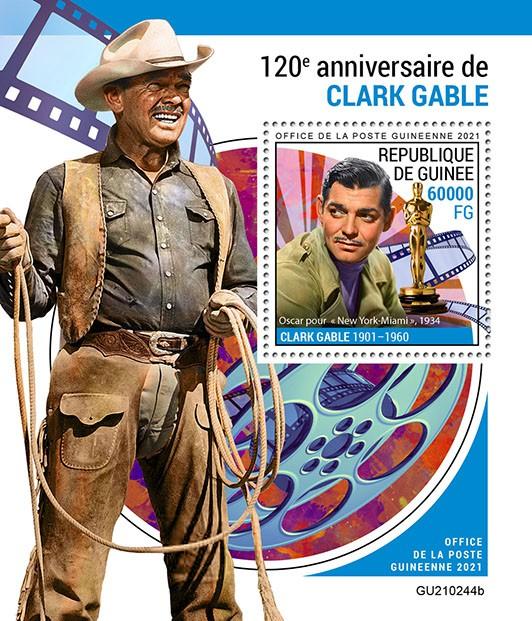 Guinea 2021 MNH People Stamps Clark Gable Celebrities Movies Film Actors 1v S/S