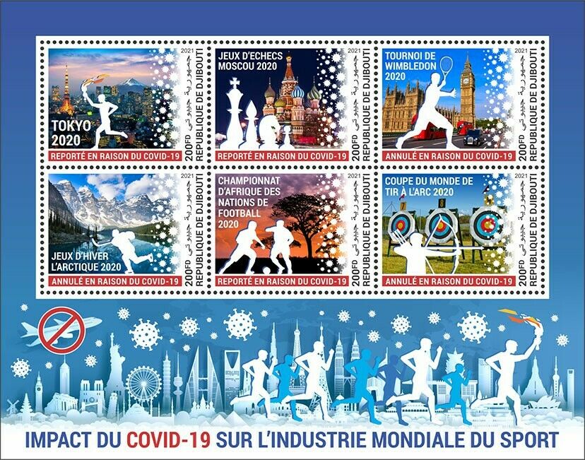 Djibouti 2021 MNH Corona Stamps Sports Tokyo 2020 Olympics Tennis Chess Covid-19 Covid 6v M/S