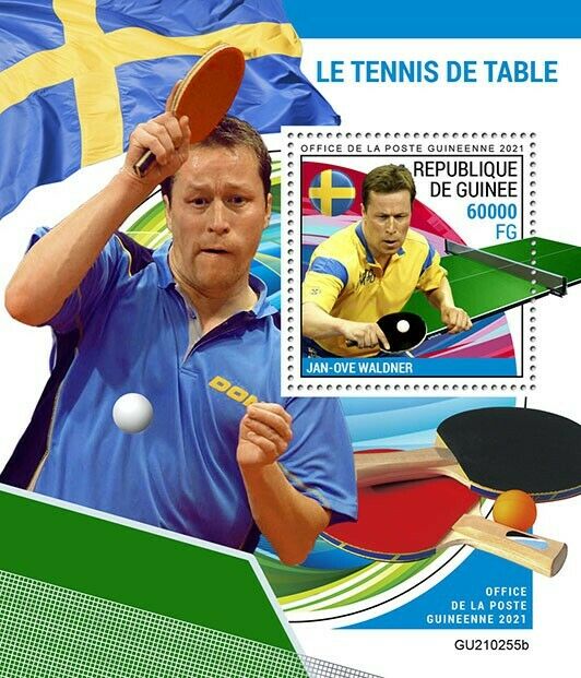 Guinea 2021 MNH Sports Stamps Table Tennis Jan-Ove Waldner 1v S/S