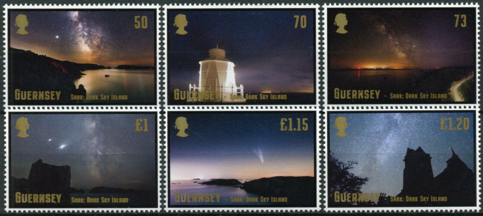 Guernsey 2021 MNH Landscapes Stamps Sark Dark Sky Island Space 6v Set